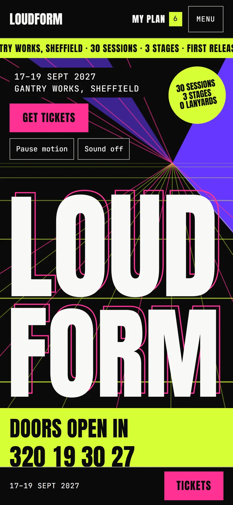 Loudform homepage on a phone.